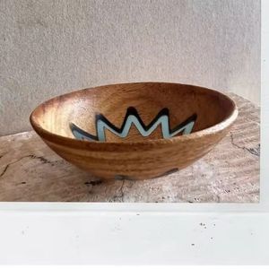 ชามผสมอาหารทำจากไม้และเรซินสำหรับงานแต่งงานชามผสมทำจากไม้ทรงกลมขนาดกลาง - Product Image 2