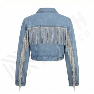 Chaqueta Trucker Vaquera Casual Personalizada para Hombre, Tallas Grandes y Altas, 100% Algodón, Opción de Logotipo Frontal, Chaqueta Transpirable para Invierno - Product Image 2