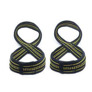 Double Loop Gym Dead Lifting Muñequeras Fitness Figura Ocho Muñequera acolchada de neopreno - Product Image 6