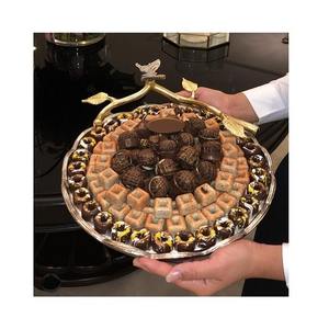 Acrylic sweets dates server with wood stand premium quality round shape dessert snacks server by home arts - Product Image 3