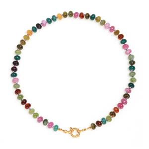 Venta caliente hermoso collar de turmalina múltiple anudado a mano cuentas de piedras preciosas regalo de bolos - Product Image 2