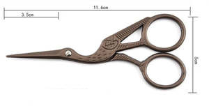 Tijeras de cigüeña de acero inoxidable, punta afilada, bordado artesanal, tijeras para decoración de uñas, diseño de grúa Vintage, herramientas de cuidado Personal - Product Image 4