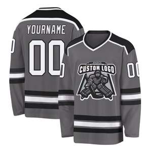 Maillots de hockey personnalisés bon marché, vêtements de sport légers teints en uni, uniformes de hockey brodés en sergé sublimés pour les équipes, patchwork - Product Image 5