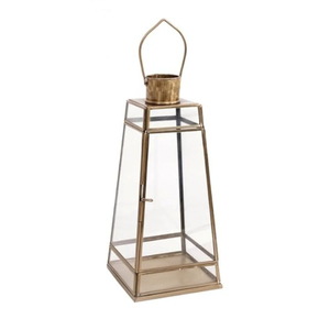 Fantastique lanterne décorative en acier inoxydable doré, porte-bougie en métal avec lanterne suspendue en verre pour la décoration de la maison, les mariages et les événements - Product Image 2