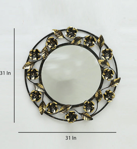 Ak กรอบแก้วทองเหลืองรอบใบเล็กที่มีหลายสีผนังโลหะศิลปะ - Product Image 3