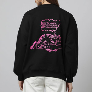 Nuevo diseño Otoño Invierno Color negro mujer sudaderas suelta moda pulóver de gran tamaño mujeres cuello redondo sudadera - Product Image 5