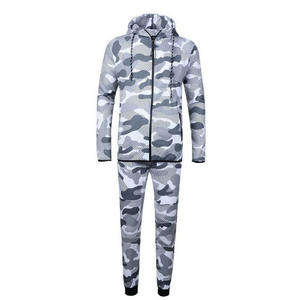 Haute qualité 100% coton hommes charbon de bois piste vêtements de sport hommes taille haute respirant capuche Jogging survêtements décontracté pour l'hiver - Product Image 4
