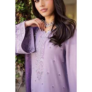 เสื้อชีฟองปักลาย BATIK-3PC พร้อมผ้าคลุมไหล่ปักลายออร์แกนซ่าและกางเกงขายาว-BIC-4830 - Product Image 4