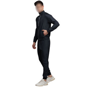Conjuntos de chándal de poliéster transpirable de corte regular de longitud completa, chándal de ropa deportiva para hombres de diseño único de buena calidad de color negro - Product Image 2