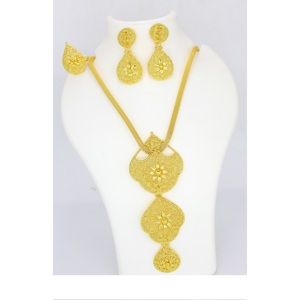 Jewelry Supplies Women Indian Jewellery Rhodium Plated Dubai Bridal Wedding Jewelry Set Wholesale Copper Dubai <b>Earrings</b> - Product Image 2