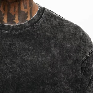 2024 vente en gros o-cou surdimensionné hommes T-Shirts 100% coton maillot uni Logo personnalisé grande taille lavage à l'acide conception - Product Image 5