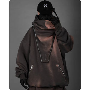 Pull à capuche unisexe décoré avec fermeture éclair, vêtements de sport décontractés, vêtements de sport confortables, streetwear hip hop, sans couture, extensible dans les quatre sens - Product Image 6