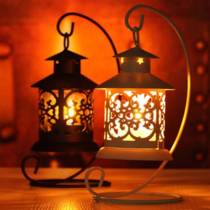 Mini mariage noir et olive grand verre de jardin en acier inoxydable métal décoratif LED autre bougeoir lanterne d'extérieur - Product Image 5