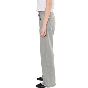 Nouveau Jean Denim Ample Bleu Taille Basse Coupe Large pour Femme 100% Coton Séchage Rapide Écologique Style Boyfriend Coupe Décontractée - Product Image 4