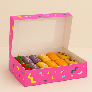 Carpeta de Embalaje para Empanadas, Sushi y Otros Productos, Resistente a la Grasa, Hecha con Materiales Reciclados, Personalizable a Todo Color, con Laminado Mate y Cierre Automático, con Ventana - Product Image 1