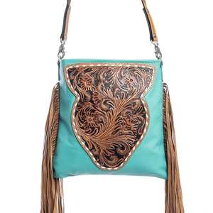 Bolso de mano de cuero de vaca para mujer, el mejor diseño, estilo Vintage, estilo bohemio occidental, bolso cruzado de moda, bordado de una sola correa para - Product Image 3