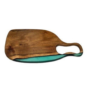 Resin chopping board with ocean tone resin pattern handmade for professional <b>chefs</b> and home kitchens serving multiple <b>dishes</b> - Product Image 2
