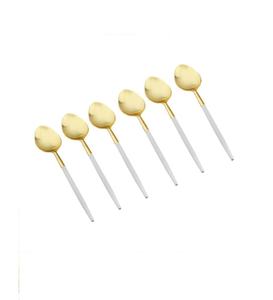 Poignée blanche avec ensemble de couverts plaqués or Nouveaux couverts en métal Couverts pour hôtel et restaurant Couverts en métal Fourchette et cuillère Couverts - Product Image 1