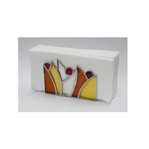 Porte serviettes en verre fait main décoratif antique moderne plaqué or porte-mouchoirs avec boîte à mouchoirs transparente - Product Image 4