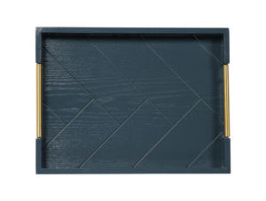 Bandeja de servicio de madera de mango con asas de metal, gran oferta, Bar, restaurantes, suministro de hoteles, bandejas de madera hechas a mano, decoración de mesa de comedor, uso - Product Image 4