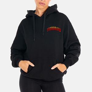 Sudadera extragrande de algodón 100% para mujer, 500GSM, logotipo impreso personalizado, sudaderas con capucha y hombros caídos, venta al por mayor - Product Image 1