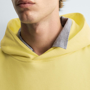 Sweat à capuche tendance pour hommes, de haute qualité, respirant, avec logo personnalisé, pour l'hiver, service OEM, prix de gros / Couleur unie avec capuche 2026 - Product Image 2