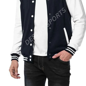 Latest Fashion Wholesale Coated Spring Thin Blank Custom College Letterman Baseball Varsity Jackets with Custom Logo Embroidery - Product Image 3