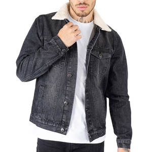 Veste en jean de haute qualité veste en jean décontracté de couleur unie bouton couvert veste d'hiver pour hommes - Product Image 1