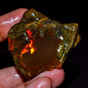 Opale éthiopienne brute, opale de feu flashy, pierre précieuse brute d'opale éthiopienne, pierre précieuse d'opale naturelle, pierre précieuse en vrac, 131.5 Ct. R-278 - Product Image 2