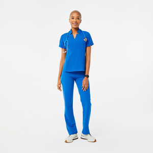 Conjunto de uniforme de enfermería médico de poliéster de algodón de alta calidad \ conjuntos de uniformes de hospital de media manga para mujeres - Product Image 1