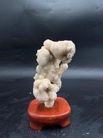Spécimen de cristal de calcite 100% naturel (forme libre naturelle) avec base en bois artisanale |   Artisanat en pierres semi-précieuses |   Bureau à domicile