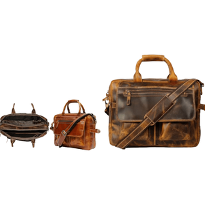 Unisex Multi-Function Leather <b>Laptop</b> Sleeve with PU <b>Handbag</b> Inch Size Backpack for Office Employees - Product Image 5