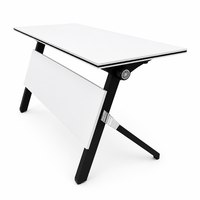 Table d'étude pliable en A pour deux personnes avec panneau de confidentialité rabattable, idéale pour les salles de classe et les écoles – Acceptation OEM