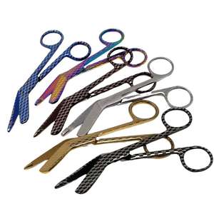 Vaslcare-Ciseaux manuels gravés en acier inoxydable de 5.5 pouces, pour soins infirmiers et vétérinaires, impression de ruche en nid d'abeille - Product Image 1