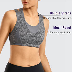 เสื้อชั้นในกีฬาสำหรับผู้หญิงไซส์ใหญ่ แบบเรียบง่าย มีโลโก้ด้านหน้า รองรับทรงได้ดี ระบายอากาศ แห้งเร็ว ผลิตในปากีสถาน ผลิตจากผ้าสแปนเด็กซ์และโพลีเอสเตอร์ ปี 2025 - Product Image 3