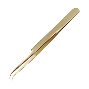 Venta caliente pinzas de extensión de pestañas doradas de alto volumen curvo 30 grados punta puntiaguda HERRAMIENTA DE BELLEZA DE ACERO INOXIDABLE - Product Image 1