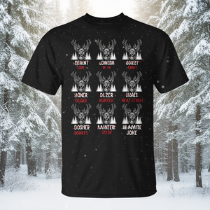 T-Shirt con Nomi di Renne Cancellati, Scherzo per Cacciatori di Cervi, Prodotto Promozionale - Product Image 3