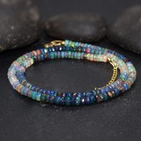 Perles d'Opale Noire Facettées de Luxe, Véritable Opale Gemme Faite à la Main, Argent Sterling 925 Plaqué Or 18K, Certifiées GIA, pour Femme