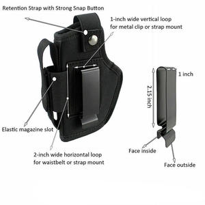 सामरिक iwb होल्स्टर सार्वभौमिक बंदूक होल्स्टर ने एकल पत्रिका पाउच के साथ कमर बेल्ट धातु क्लिप बंदूक बैग - Product Image 4