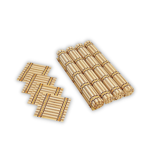 Vente chaude de haute qualité bambou Rectangle tissé napperon antidérapant anti-chaud tasse caboteur fait à la main en gros tapis et tampons - Product Image 1