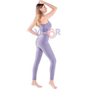 ชุดโยคะระบายอากาศสำหรับผู้หญิงชุดโยคะสีล้วนทำจากวัสดุคุณภาพดี - Product Image 4