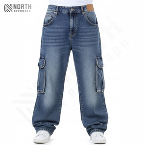 Pantalones Vaqueros Holgados de Mezclilla para Hombre, Talla Grande, Estilo Hip Hop, con Múltiples Bolsillos Laterales Grandes, Precio Razonable - Product Image 1