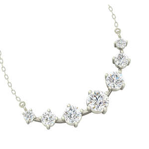 Pendentif CLARA en argent sterling 925 plaqué rhodium avec 7 pierres, chaîne géométrique, diamant en or blanc, zircon, cadeau pour femmes et filles - Product Image 3