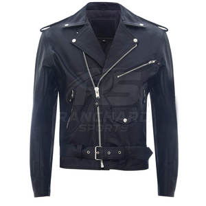 Blouson de moto en cuir imperméable, équipement de conduite durable, protections, blouson de moto en cuir classique - Product Image 1