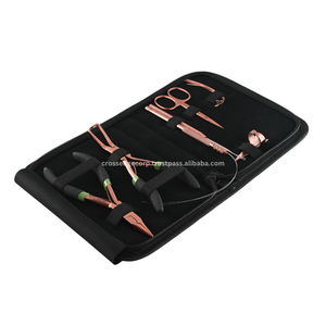 Kit d'outils d'extension de cheveux en or de qualité supérieure Micro Beads Remover Pince à sertir également outil de crochet de traction de cheveux et boucle de ciseaux avec fil - Product Image 1