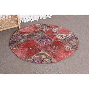 Alfombra de retazos de lana Vintage rojo 330X330cm área grande para entrada 10mm de espesor patrón abstracto para pasillo rectángulo - Product Image 2