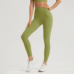 Pantalons de yoga pour femmes à taille haute, doux comme du beurre, écologiques, avec logo personnalisé, leggings de sport recyclés pour femmes - Product Image 3