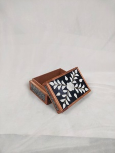 กล่องเก็บเครื่องประดับทำมือฝังไม้สีดำและสีขาวกล่องเก็บของตกแต่งสำนักงานสำหรับตกแต่งบ้านหรูหรา - Product Image 5