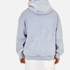 Sudadera con Capucha para Hombre, de Alta Calidad, Corte Regular, Lavado Ácido, Forro Polar, Resistente al Viento, para Invierno, Estilo Urbano, Material de Poliéster y Algodón, Diseño Liso - Product Image 5