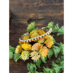 Sheila Tso Spiny Oyster & Sterling Silver Cluster Fashion Cuff Bracelet - Product Image 1